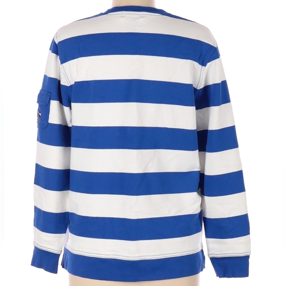 Ralph Lauren Jeans Blue Striped V-Neck Sweatshirt - Picture 4 of 6